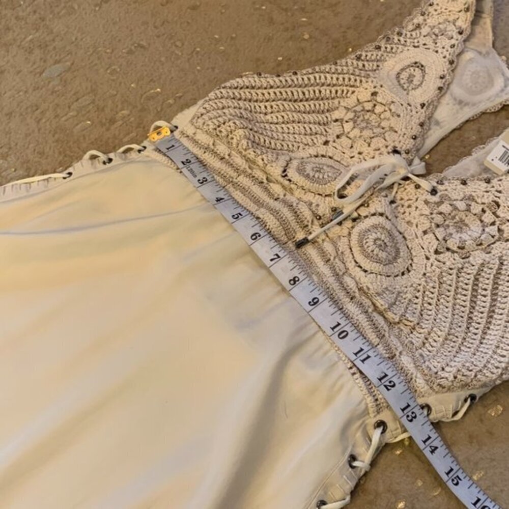 Haute Hippie Crochet Halter Lace-Up Dress - Picture 8 of 10